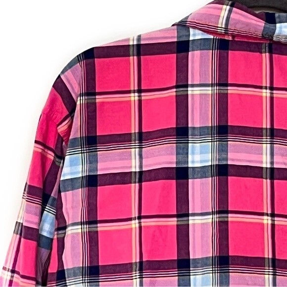 Lauren Ralph Lauren PINK PLAID SHIRT SIZE LARGE COTTON LIGHTWEIGHT BUTTON UP - Picture 6 of 6